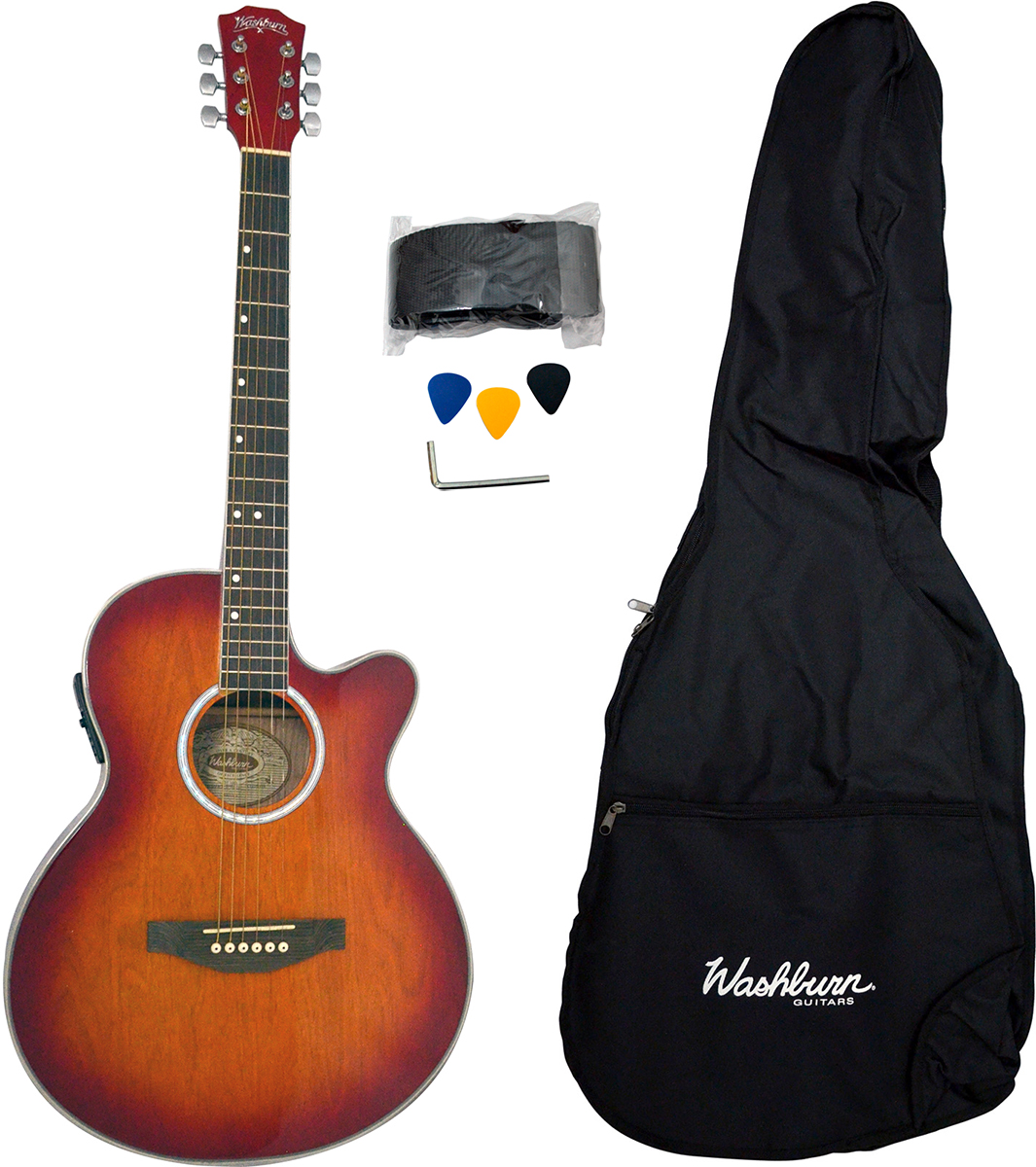 GUITARRA WASHBURN E/ACUSTICA WA45CEPAK