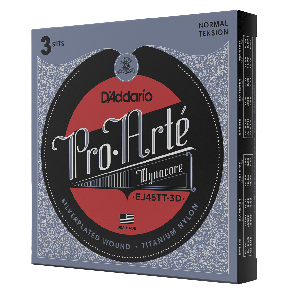 ENCORDADURA DADDARIO MOD. EJ45TT 3-PACK